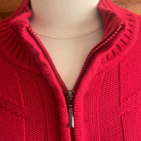 CHRISTOPHER & BANKS❤️Red CARDIGAN Full Zipper❄️VERY GOOD CONDITION Women’s SMALL - Picture 4 of 9